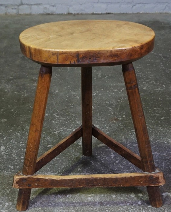 Ash and Elm Cricket Table / Stool, circa 19th century, 54cm high, 38cm wideCondition