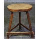 Ash and Elm Cricket Table / Stool, circa 19th century, 54cm high, 38cm wideCondition