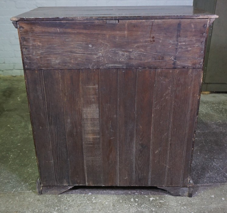 Queen Anne Revival Oak Chest of Drawers, Having two small Drawers above three long Drawers, Raised - Image 3 of 3