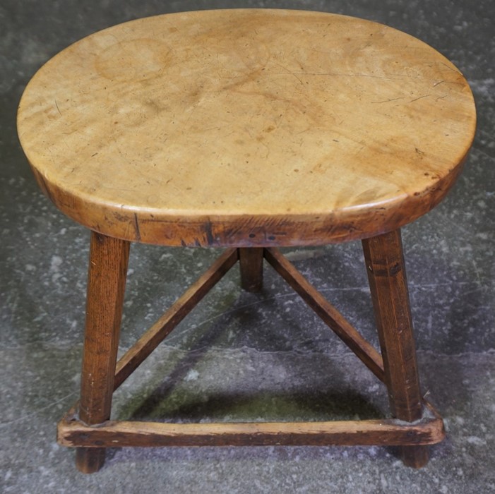 Ash and Elm Cricket Table / Stool, circa 19th century, 54cm high, 38cm wideCondition - Image 6 of 9