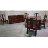 Chinese Style Hardwood Dining Room Suite, Comprising of a Dining Table with one Additional Leave,