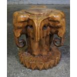 Hardwood Elephant Pedestal Stand, 41cm high, 45cm wideCondition reportStress marks to wood on top of