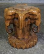 Hardwood Elephant Pedestal Stand, 41cm high, 45cm wideCondition reportStress marks to wood on top of