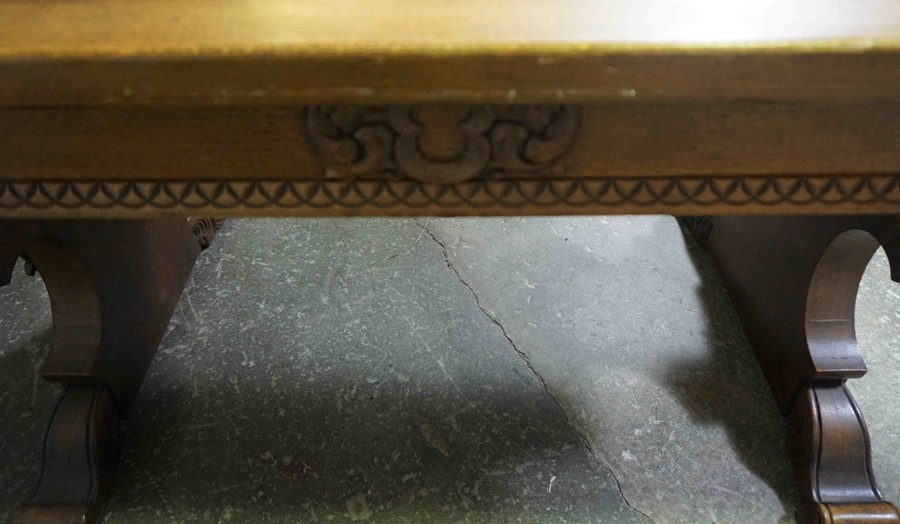 Dutch Oak Library Table, Having two Drawers, Decorated with Appliques, Modelled as a 16th century - Image 5 of 5