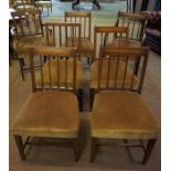Harlequin Set of Seven Late Georgian Mahogany Dining Chairs, Having later Stuffover seats, Including
