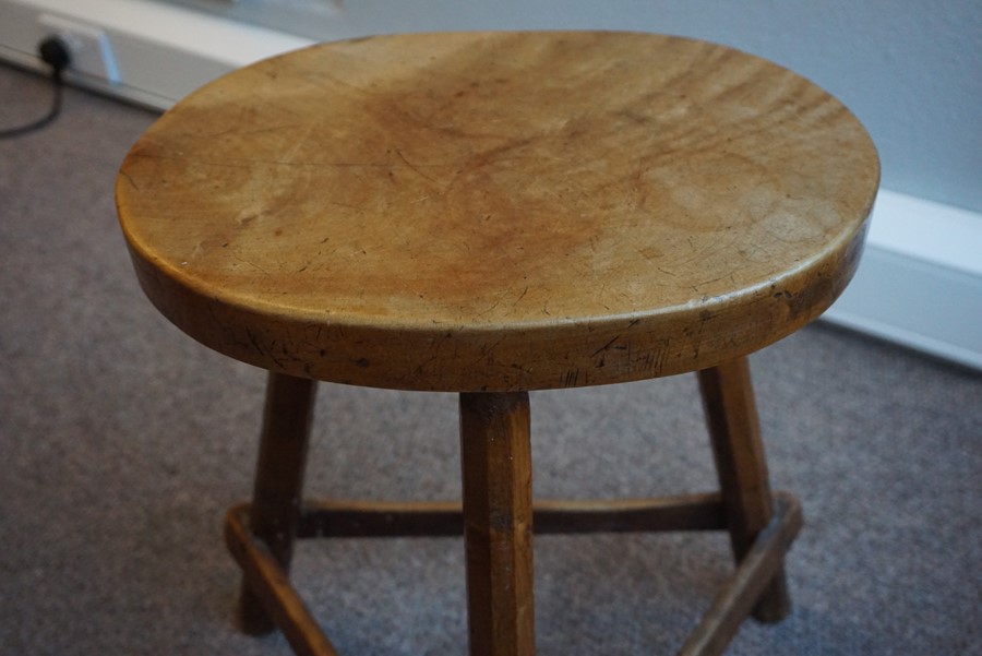 Ash and Elm Cricket Table / Stool, circa 19th century, 54cm high, 38cm wideCondition - Image 2 of 9