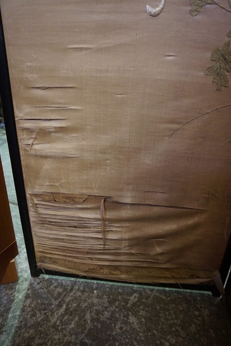 Japanese Style Dressing Screen, Having four Sections, Decorated with Silk lined Panels, 170cm - Image 8 of 12