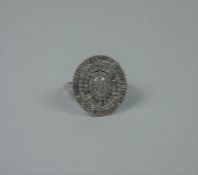 9ct White Gold and Diamond Ladies Ring, Set with small Diamond chips, Stamped 375, Gross weight 4.