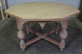 Painted Oak Octagonal Centre Table, 68cm high, 123cm wide