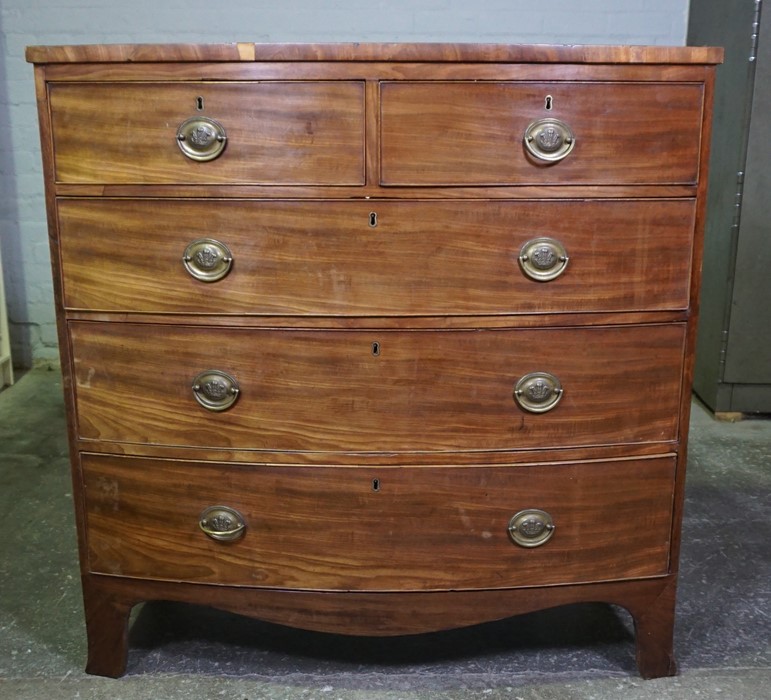 Georgian Mahogany Chest of Drawers, Having two small Drawers above three long Drawers, Raised on - Image 2 of 5