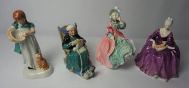 Four Royal Doulton Figures, Comprising of "Childhood Days" Same some for Me, HN 2959, "Charlotte" HN