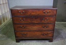 George III Mahogany Chest of Drawers, Having four long Graduated Drawers, Raised on Bracket Feet,