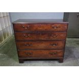 George III Mahogany Chest of Drawers, Having four long Graduated Drawers, Raised on Bracket Feet,