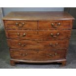 George III Mahogany Chest of Drawers, Having two small Drawers above three long Drawers, Raised on