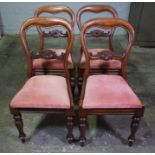 Set of Four Victorian Mahogany Dining Chairs, Having Later Upholstered Drop in Seats, 86cm high, (