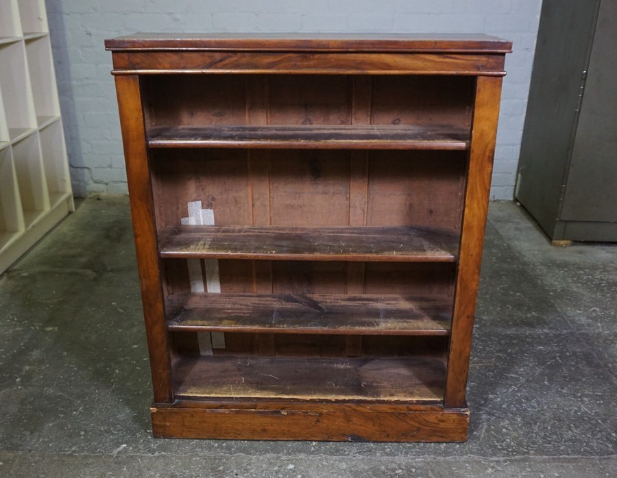 Victorian Walnut Open Bookcase, Having open Shelving, Having a label to the Back of Bookcase for - Image 3 of 16