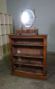 Victorian Walnut Open Bookcase, Having open Shelving, Having a label to the Back of Bookcase for