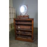 Victorian Walnut Open Bookcase, Having open Shelving, Having a label to the Back of Bookcase for