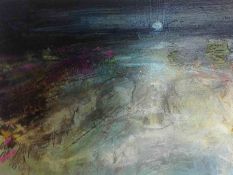 David Hay (Scottish, B.1948), Moon River 2, acrylic, signed lower left, artist label to verso,