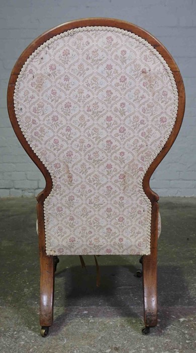 Victorian Mahogany Ladies Parlour Armchair, Having a Spoon shaped Back rest, Upholstered in later - Image 4 of 4