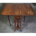 Mahogany Sutherland Table, circa early 20th century, Decorated with Art Nouveau style inlaid