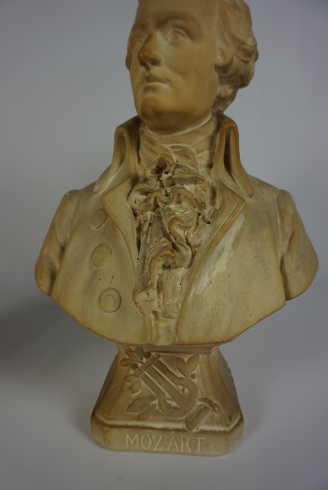 Plaster Bust of Beethoven and Mozart, 32cm high, (2) - Image 3 of 4