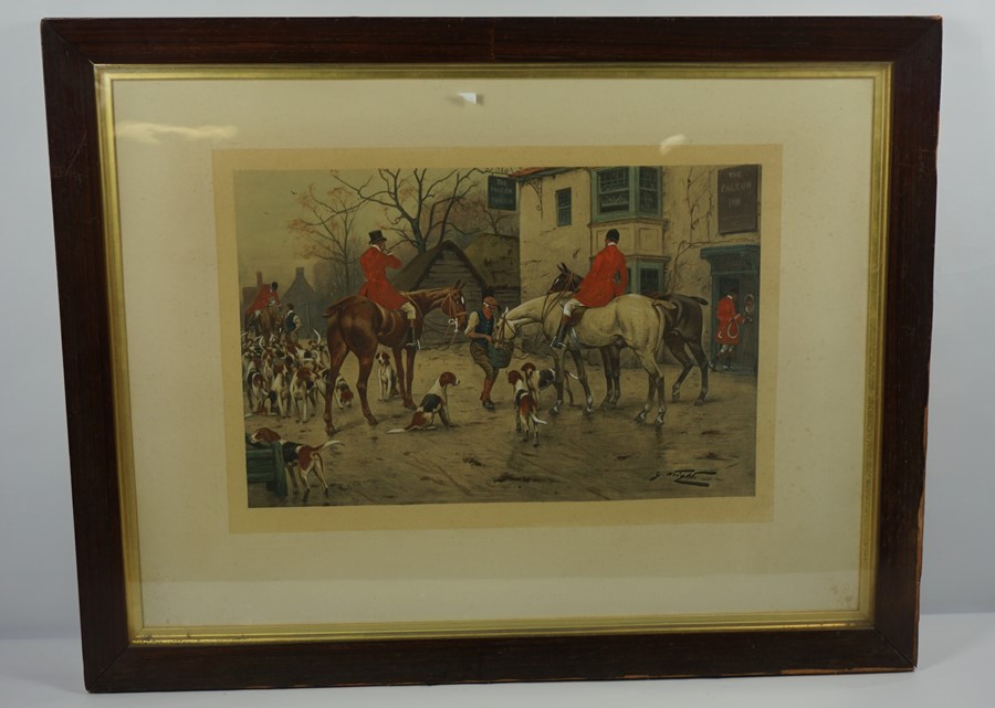 After G Wright, Two Hunting Prints, 30cm x 46cm, In Rosewood Frames, Also with Assorted Hunting - Image 3 of 4