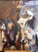 Ian Whyte (Scottish, B.1957), Wild Horses 1, oil on canvas, initials lower right, titled and named