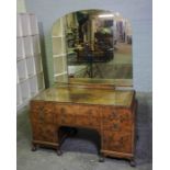 James Phillips & Sons Bristol, Walnut Dressing Table, Having Tri-Plate Mirrors above assorted