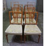 Set of Eight Retro Dining Chairs, To include a pair of Carver chairs, 86cm high, (8)