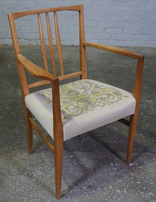 Set of Eight Retro Dining Chairs, To include a pair of Carver chairs, 86cm high, (8) - Image 3 of 5