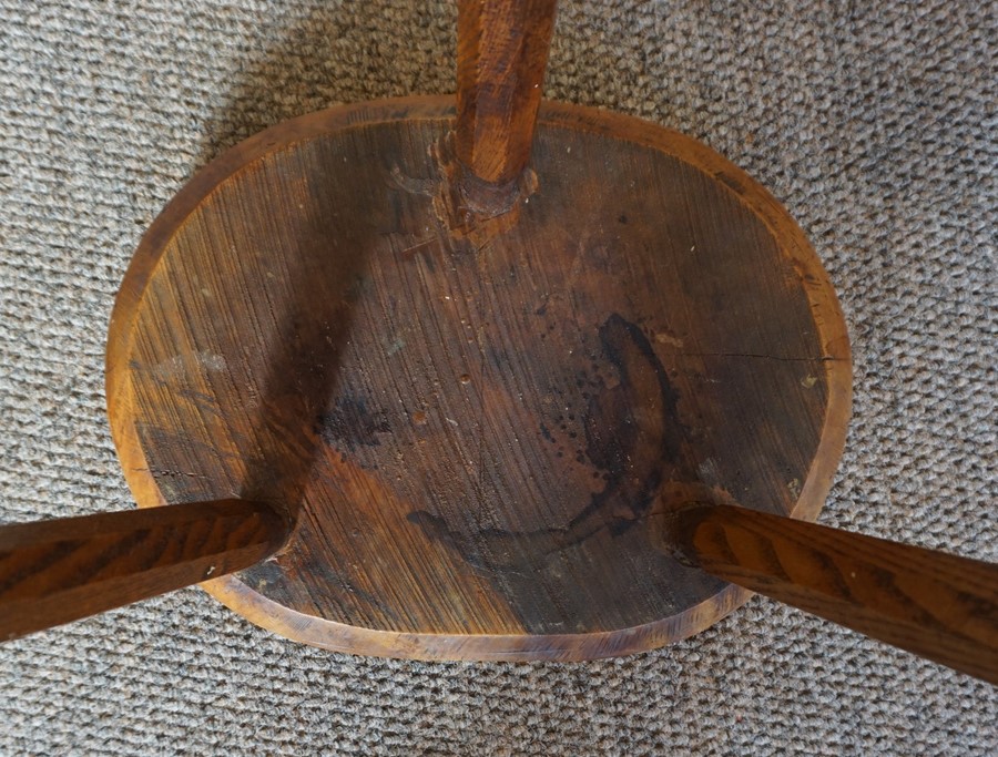 Ash and Elm Cricket Table / Stool, circa 19th century, 54cm high, 38cm wideCondition - Image 8 of 9