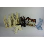Quantity of Figures, To include Parian style Figures, Beswick Dapple Grey Horse Figure, "Spirit of