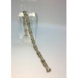 9ct Gold Diamond Bracelet, Set with small Diamonds, Stamped 375, Gross weight 6.6 Grams, 19cm long