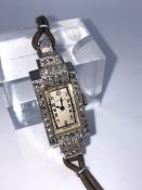 Rolex Art Deco 9ct White Gold and Diamond Ladies Cocktail Wristwatch, circa 1930s, Set with