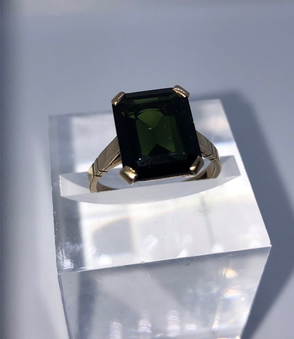 9ct Gold Ladies Dress Ring, Set with an Octagonal cut Tourmaline single stone, Gross weight 3.8 - Image 4 of 6