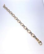 9ct Yellow and White Gold Bracelet, Stamped 375, 19.3 Grams, 19.5cm long