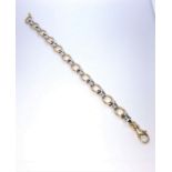 9ct Yellow and White Gold Bracelet, Stamped 375, 19.3 Grams, 19.5cm long