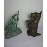 Large Metal Scottie Dog Companion Stand, Also with a Painted Doorstop, Modelled as a Highland