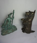 Large Metal Scottie Dog Companion Stand, Also with a Painted Doorstop, Modelled as a Highland