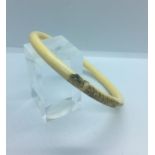 Ivory Bangle, Decorated with Etched Figures of Tigers, 8.5cm Diameter