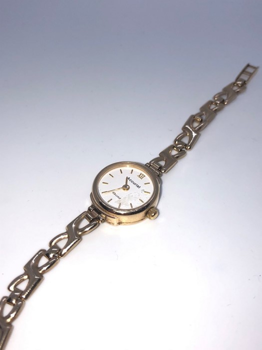 Accurist 9ct Gold Ladies Wristwatch, The White Dial Having Baton Markers, Stamped 375, Gross