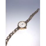 Accurist 9ct Gold Ladies Wristwatch, The White Dial Having Baton Markers, Stamped 375, Gross