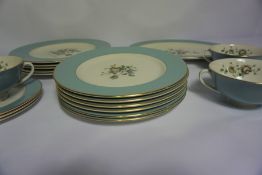 Royal Doulton "Rose Elegans" Part Porcelain Dinner Set, To include Dinner Plates, Tureens, Cups etc,