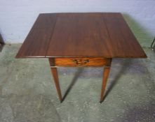 George III Sheraton Style Mahogany Pembroke Table, Having a Drawer to one end, Raised on Tapered