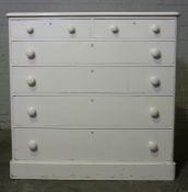 Late Georgian Painted Chest of Drawers, Having two small Drawers above three long Drawers, 112cm