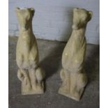 Pair of Garden Composition Figures of Dogs, 66cm high, (2)