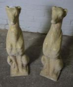 Pair of Garden Composition Figures of Dogs, 66cm high, (2)