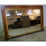 Victorian Walnut Marquetry Overmantel Mirror, 59cm high, 87.5cm wide, Also with a Mahogany Wall