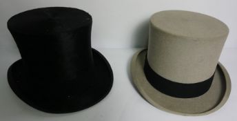 Black Silk Top Hat, Retailed by RW Forsyth, Internal Dimensions 15cm high, 19cm wide, Also with a